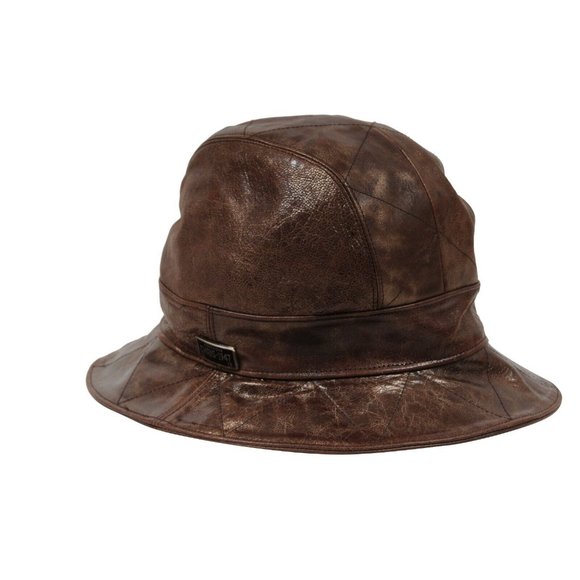 Christian Dior Womens Vintage Logo Bucket Hat 57 Brown Distressed Goat Leather main image 10